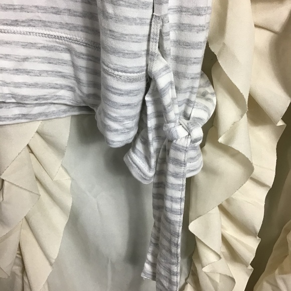 Per Se Striped Tie Cuff Long Sleeve Top Soft Large - Picture 4 of 7